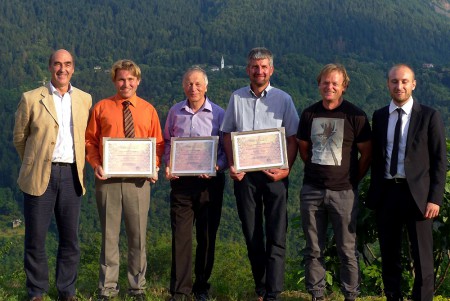 V Trentu v Itálii na soutěži XIII Concorso internazionale dei Müller Thurgau získalo Vinařství Podrábský (třetí zleva) stříbrnou medaili.  / Zdroj: www.wineofczechrepublic.cz